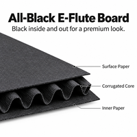 Boîtes d'expédition pliables en carton ondulé noir E-Flute personnalisées avec logo imprimé pour bijoux, cadeaux, e-commerce, vente en gros