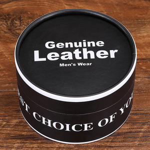 Petites boîtes rondes personnalisables d'emballage cadeau en papier de carton rigide ceinture en cuir pour hommes avec logo - Product Image 2