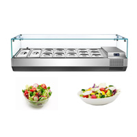 Réfrigérateur de comptoir en acier inoxydable, affichage de la table de préparation des sandwichs/salades