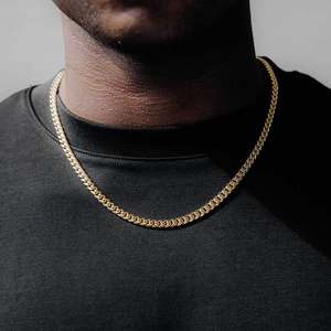 XF Atacado Joias Hip-Hop Aço Inoxidável 316L Banhado a Ouro 18K Corrente Cubana 4/5/6/7/8/9mm para Uso Diário Masculino - Product Image 3