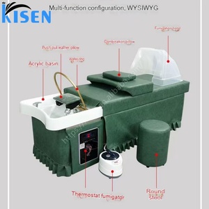 KISEN Équipement de salon japonais moderne : Lit de lavage capillaire avec bassin de spa pour hydrothérapie et massage - Product Image 3