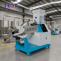 Nouvelle extrudeuse d'aliments entièrement automatique de petite taille à haute capacité (200 kg/h) pour l'alimentation coulante des volailles, chiens, chats, poissons, crevettes et tilapias en usine.