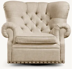 Phổ biến đồ nội thất trong nhà chesterfield văn phòng Ghế sofa đơn ghế Churchill ngồi có thể ngả với nailheads trang trí cổ điển ghế sofa