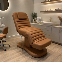 Lit de massage électrique réglable de luxe moderne en cuir PU avec base métallique pour salons de beauté et spas