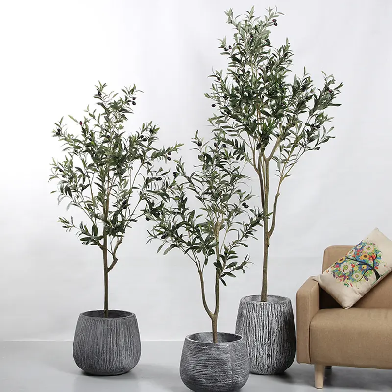 Rami di ulivo bonsai artificiali realistici per la decorazione domestica albero di ulivo finto con foglie di seta in vendita