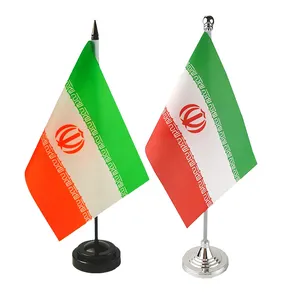 Groothandel Custom Office Stick Kleine Mini Iranian Bureau Vlag Iran Tafel Vlag Op Stand Met Standaard Basis