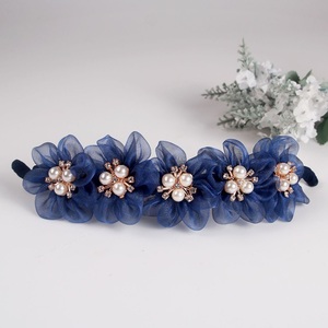 Coloré Organza Twist Queue De Cheval Épingle À Cheveux Perle Fleurs Enroulement <span class=keywords><strong>Banane</strong></span> Clip À La Mode Filles Queue De Cheval <span class=keywords><strong>Boucle</strong></span> Pince À Cheveux - Product Image 5