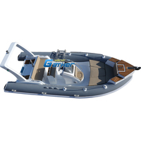 Bateau gonflable rib600 à coque en fibre de verre semi-rigide de luxe de 6m pour un usage familial