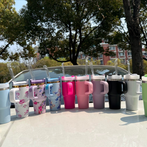 14OZ Customizable Kids Tumbler Handle Straw 304 Stainless Steel Vacuum Insulated Dishwasher <b>Microwave</b> Safe Minimalist Design - Product Image 1