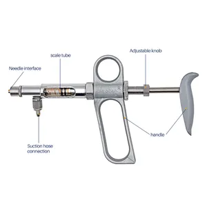 2ml Poultry Equipment Aves contínuas automáticas vacina injeção instrumento seringa metal veterinária