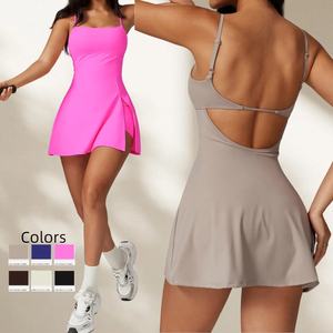 Vestido deportivo transpirable con correa fina para el hombro para mujer con Base antiexposición y almohadilla para el pecho Belleza en la espalda para Golf Yoga y Tenis - Product Image 1
