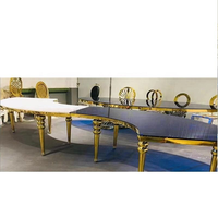 Table de banquet rectangulaire en forme de S
