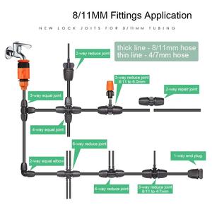 Connecteurs d'irrigation goutte-à-goutte pour jardin, raccords verrouillables 8/11 mm pour système d'arrosage par micro-asperseurs - Product Image 1