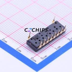 DSDT08LHGET DIP Switch Through hole Component (THT) Switch Flat Toggle, Raised Type Single Pole Double Throw 8 2.54mm - Product Image 2