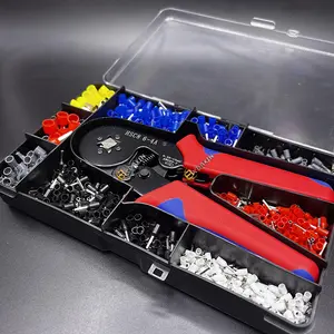 1200PCS European Tubular Terminal Crimping Pliers HSC8 6-4A Manual Tool Kit