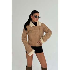 Chaqueta de Felpa para Mujer Color Bronceado - Product Image 3