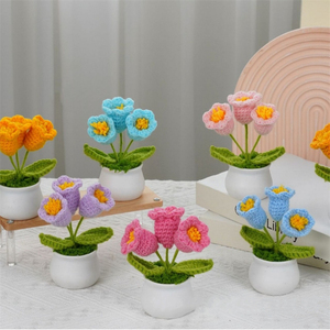 Usine En Gros Muguet Crochet Fleur Tournesol À La Main Tricoté Fleur Tournesols Fête Des Mères Cadeaux - Product Image 3