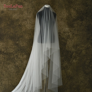 YouLaPan V25-L Velo de Novia Grande de Color Liso 118 Pulgadas Redondo Doble Capa Clásico para Boda en Catedral Boda en Jardín - Product Image 1