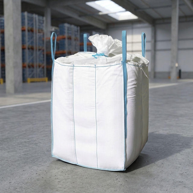 1 Ton Baffle FIBC Jumbo Bag for Chemical Granules Plastic Pellet Resin Square Shape Space Saving Industrial Bulk Sack