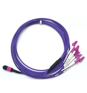 Câble de brassage MTP MPO vers LC personnalisé, 8, 12, 24 fibres, polarité Type B, câble de dérivation fibre optique LSZH, fabricant OEM ODM - Product Image 4
