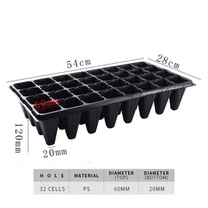 Customized 50 Cells Seed Tray plastic PS seedling pots for flowers nursery pot for plant