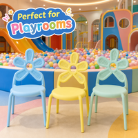 Chaise en plastique à dossier fleuri pour enfants, idéale pour les fêtes, les repas en extérieur et les jardins d'enfants - Prix de gros
