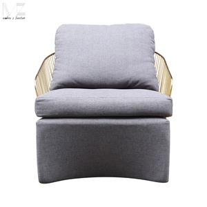 De metal de oro de acero inoxidable tela de salón Bergere de Colette lounge sillón - Product Image 2