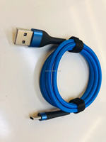 Cable de Carga Rápida USB 3A Azul de Aluminio de Alta Calidad con Diseño Trenzado y Revestimiento de Nailon para iPhone 14/15/16