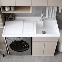 Armoire d'évier de blanchisserie de conception moderne européenne imperméable 2024 meilleure vente prix d'usine armoire de cuisine de meubles en bois personnalisée
