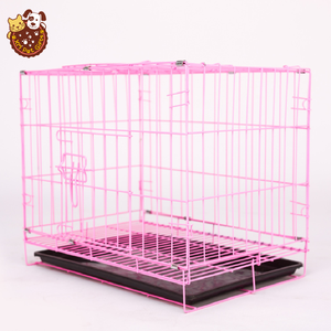 Toptan dayanıklı taşınabilir katlanabilir iki kapı üst yük paslanmaz çelik köpek evcil hayvan kafesi satılık - Product Image 6