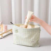Grande trousse de maquillage en toile, sac de voyage pour cosmétiques et soins de la peau, sac à main à fleurs, portable, écologique, avec fermeture éclair, pochette de rangement