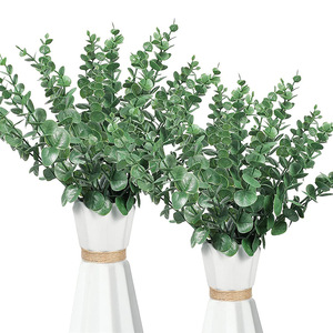 Feuilles d'eucalyptus artificielles en plastique réutilisables et durables, faciles d'entretien, <span class=keywords><strong>pour</strong></span> décoration d'anniversaire, arrangement floral, couronne - Product Image 6