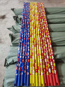 Venta al por mayor de palos de escoba de madera recubiertos de colores con diseño floral de China, tubo de PVC de colores de diferentes longitudes, mango de fregona de plástico del fabricante - Product Image 4