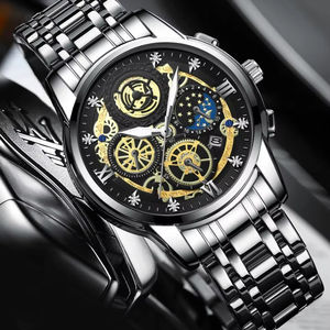 Montre-bracelet à quartz pour homme, nouvelle mode, en acier inoxydable, étanche, lumineuse, avec date, pour affaires, personnalisable OEM/ODM - Product Image 6