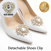 Clips de chaussures de luxe en cristal détachables, boucles amovibles pour talons hauts de mariée