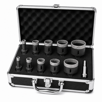 Kit de forets diamantés brasés sous vide M14, adapté au marbre, au granit, aux carreaux de céramique et au kit de scies cloches pour maçonnerie sèche en céramique, noir