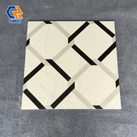 Carreaux d'intérieur en marbre poli imitation pierre, texture antidérapante, antibactérienne, résistante aux acides, épaisseur 10 mm, veinage doré, 80x80 cm