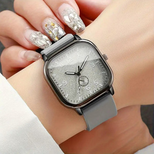 Reloj cuadrado personalizado creativo para hombre, venta al por mayor, reloj de cuarzo con correa de silicona retro a la moda para hombre - Product Image 3