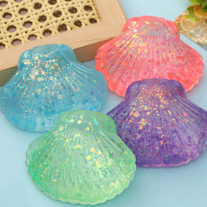 High Quality TPR Maltose Glitter Seashell Gold Powder Shell <b>Squishy</b> Promotional Gift Decompression Toys for Kids and Adults - Product Image 3