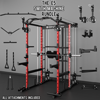 Rak Latihan Fungsional Eonfit E5 Smith Machine Power Rack Sistem Katrol Pivot Arm Lat Pulldown Squat Cage Home Gym untuk Latihan Kekuatan