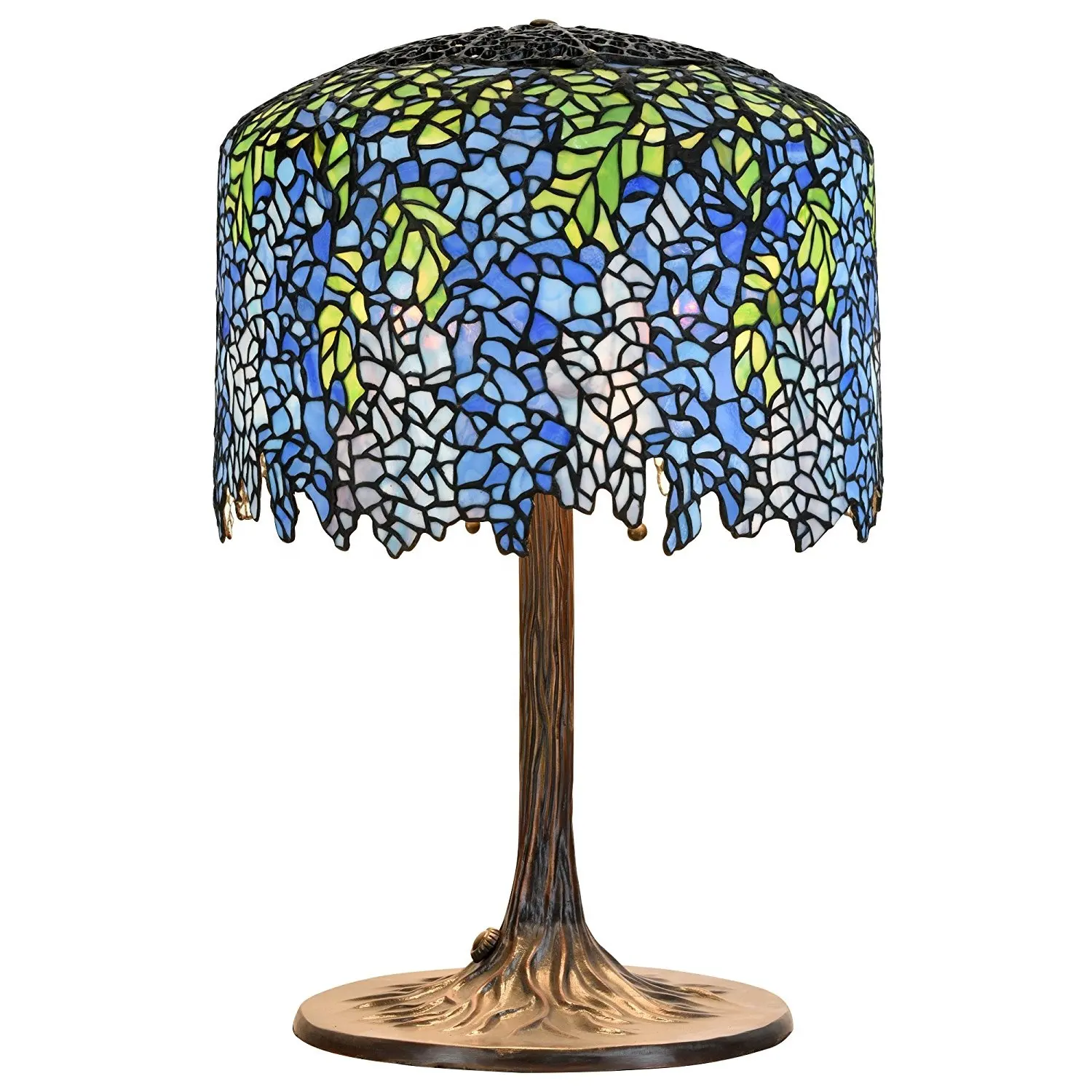 Tiffany Missie Lichte Stijl Handwerk Antiek Gebrandschilderd Glas Handgemaakte Schaduw Vintage Decor Tafellamp Verlichting Wisteria Lamp