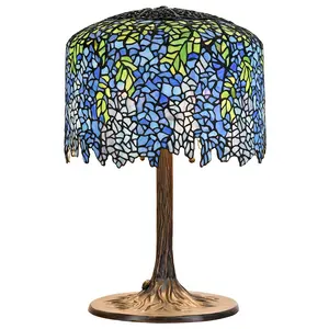 Tiffany Mission Light Style handicraft Antique Stained Art Glass Handmade Shade Vintage Decor Table Lamp lighting wisteria lamp