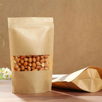 Sachet Doypack Kraft Personnalisé avec Fermeture Éclair, Qualité Alimentaire, Impression sur Papier, avec Fenêtre