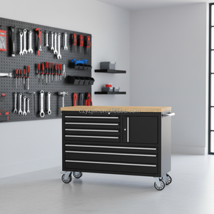 Armoires de garage à 7 tiroirs, coffre à outils robuste, établi, chariot à outils roulant, chariot à outils, établi de mécanicien - Product Image 3