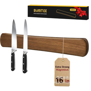 Support mural magnétique en bois pour couteaux, rangement d'outils en bois massif pour l'organisation de la cuisine et de l'atelier - Product Image 5