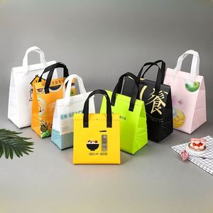 Sac isotherme pliable jetable en non-tissé imperméable avec poignées, en feuille d'aluminium, pour livraison de repas, boissons et traiteur - Vente en gros - Product Image 1