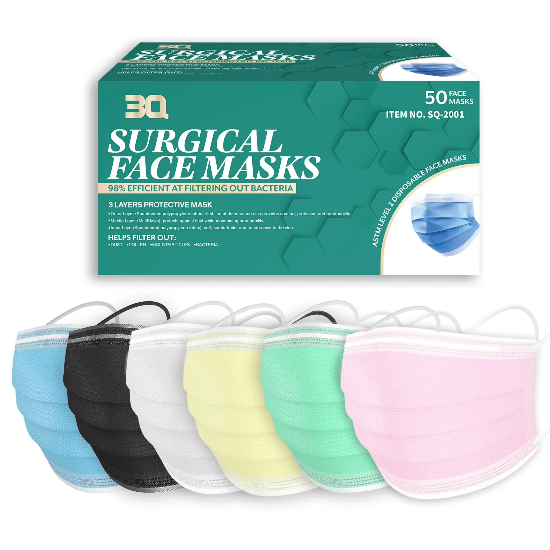 Mascarilla quirúrgica desechable de 3 capas, máscara facial de 510K, nivel 2, precio al por mayor