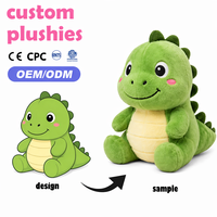 Peluche de dinosaure mignonne personnalisée OEM, jouet en peluche doux, vente en gros directe d'usine, cadeau pour enfants, CE CPC EN71 ASTM