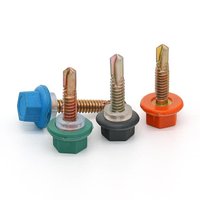 Vis autotaraudeuses à tête hexagonale zinguées en acier inoxydable 304, filetage fin métrique, grade 8, droite, pour clouage et fixation