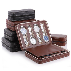 SUNDO Factory custom watch organizer bag roll box luxury handmade leather watch travel case